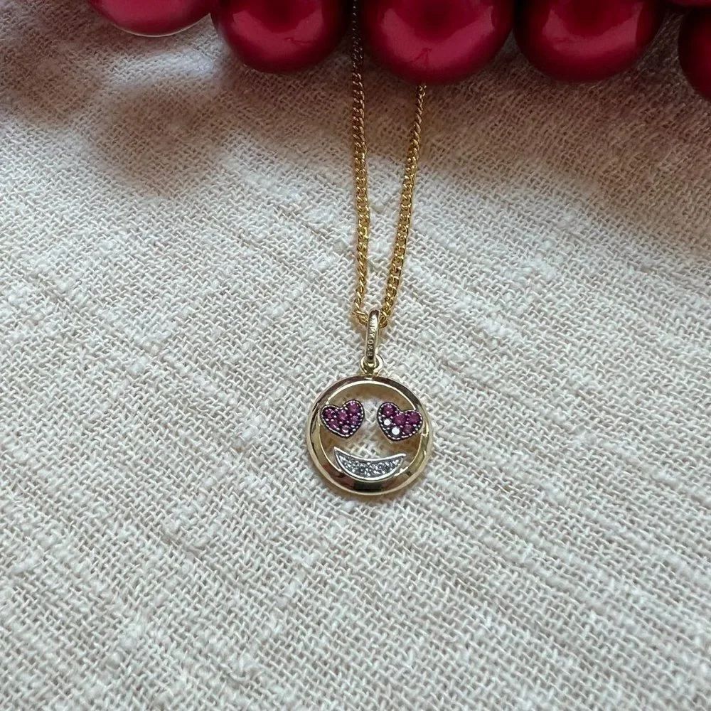 Love Emoji 14k Solid Gold Pendant perfect gift necklace Birthday, Holiday, & ann